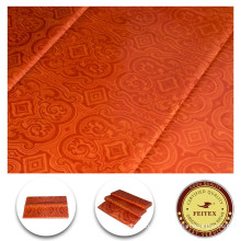 En gros Africain Vêtements Vêtement Tissu 5 Mètres / sac Orange Damassé Tissu 100% Coton Fait À La Main Brocade De Guinée